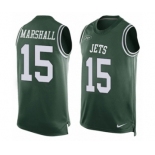 Men's Nike New York Jets #15 Brandon Marshall Limited Green Player Name & Number Tank Top NFL Jersey