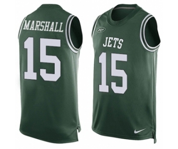 Men's Nike New York Jets #15 Brandon Marshall Limited Green Player Name & Number Tank Top NFL Jersey