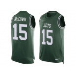 Men's Nike New York Jets #15 Josh McCown Limited Green Player Name & Number Tank Top NFL Jersey