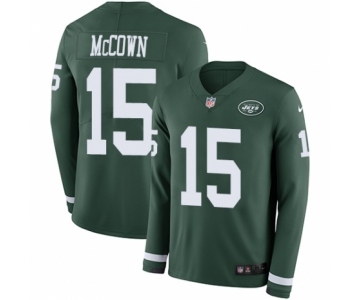 Men's Nike New York Jets #15 Josh McCown Limited Green Therma Long Sleeve NFL Jersey