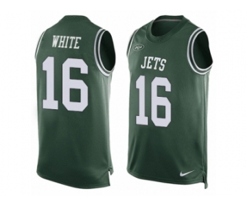 Men's Nike New York Jets #16 Myles White Limited Green Player Name & Number Tank Top NFL Jersey