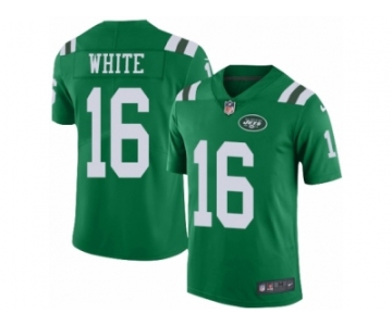 Men's Nike New York Jets #16 Myles White Limited Green Rush NFL Jersey