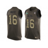 Men's Nike New York Jets #16 Myles White Limited Green Salute to Service Tank Top NFL Jersey