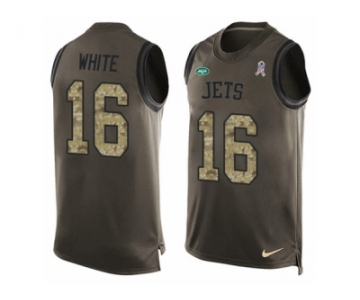 Men's Nike New York Jets #16 Myles White Limited Green Salute to Service Tank Top NFL Jersey