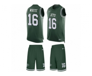 Men's Nike New York Jets #16 Myles White Limited Green Tank Top Suit NFL Jersey