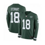 Men's Nike New York Jets #18 ArDarius Stewart Limited Green Therma Long Sleeve NFL Jersey