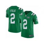 Men's Nike New York Jets #2 Nick Folk Limited Green Rush NFL Jersey