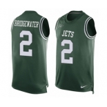 Men's Nike New York Jets #2 Teddy Bridgewater Limited Green Player Name & Number Tank Top NFL Jersey