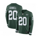 Men's Nike New York Jets #20 Isaiah Crowell Limited Green Therma Long Sleeve NFL Jersey