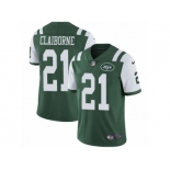 Men's Nike New York Jets #21 Morris Claiborne Vapor Untouchable Limited Green Team Color NFL Jersey