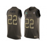 Men's Nike New York Jets #22 Matt Forte Limited Green Salute to Service Tank Top NFL Jersey