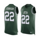 Men's Nike New York Jets #22 Trumaine Johnson Limited Green Player Name & Number Tank Top NFL Jersey