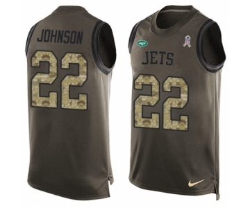 Men's Nike New York Jets #22 Trumaine Johnson Limited Green Salute to Service Tank Top NFL Jersey