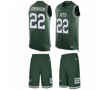 Men's Nike New York Jets #22 Trumaine Johnson Limited Green Tank Top Suit NFL Jersey