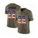 Men's Nike New York Jets #22 Trumaine Johnson Limited Olive USA Flag 2017 Salute to Service NFL Jersey