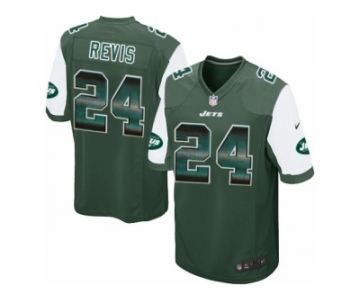 Men's Nike New York Jets #24 Darrelle Revis Limited Green Strobe NFL Jersey