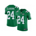 Men's Nike New York Jets #24 Morris Claiborne Limited Green Rush NFL Jersey