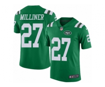 Men's Nike New York Jets #27 Dee Milliner Limited Green Rush NFL Jersey