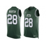 Men's Nike New York Jets #28 Curtis Martin Limited Green Player Name & Number Tank Top NFL Jersey