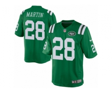 Men's Nike New York Jets #28 Curtis Martin Limited Green Rush NFL Jersey