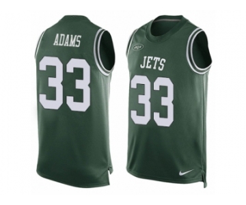 Men's Nike New York Jets #33 Jamal Adams Limited Green Player Name & Number Tank Top NFL Jersey