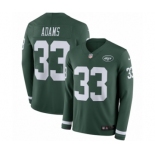 Men's Nike New York Jets #33 Jamal Adams Limited Green Therma Long Sleeve NFL Jersey