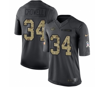 Men's Nike New York Jets #34 Isaiah Crowell Limited Black 2016 Salute to Service NFL Jersey