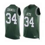 Men's Nike New York Jets #34 Isaiah Crowell Limited Green Player Name & Number Tank Top NFL Jersey