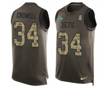 Men's Nike New York Jets #34 Isaiah Crowell Limited Green Salute to Service Tank Top NFL Jersey