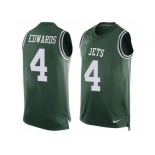 Men's Nike New York Jets #4 Lac Edwards Limited Green Player Name & Number Tank Top NFL Jersey