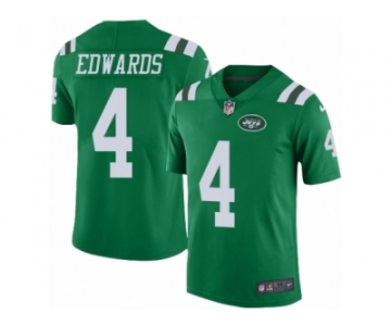 Men's Nike New York Jets #4 Lac Edwards Limited Green Rush NFL Jersey