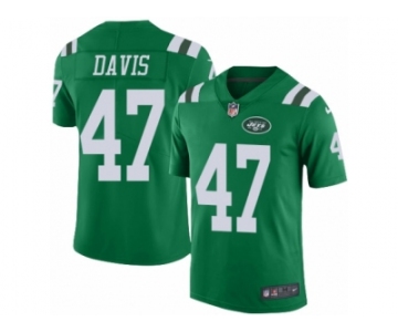 Men's Nike New York Jets #47 Kellen Davis Limited Green Rush NFL Jersey