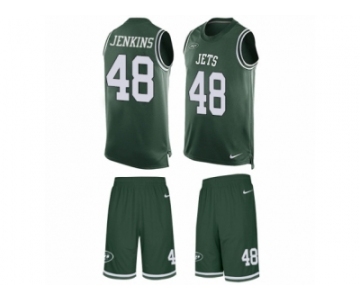 Men's Nike New York Jets #48 Jordan Jenkins Limited Green Tank Top Suit NFL Jersey