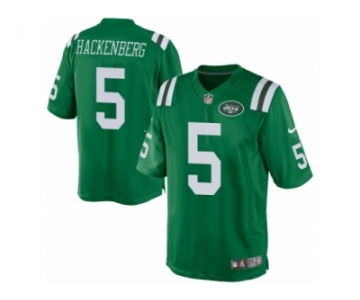 Men's Nike New York Jets #5 Christian Hackenberg Limited Green Rush NFL Jersey