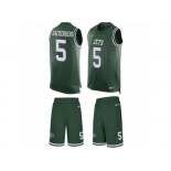 Men's Nike New York Jets #5 Christian Hackenberg Limited Green Tank Top Suit NFL Jersey