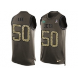 Men's Nike New York Jets #50 Darron Lee Limited Green Salute to Service Tank Top NFL Jersey