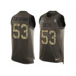 Men's Nike New York Jets #53 Mike Catapano Limited Green Salute to Service Tank Top NFL Jersey