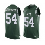 Men's Nike New York Jets #54 Avery Williamson Limited Green Player Name & Number Tank Top NFL Jersey