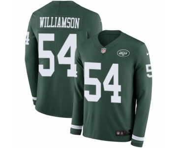 Men's Nike New York Jets #54 Avery Williamson Limited Green Therma Long Sleeve NFL Jersey