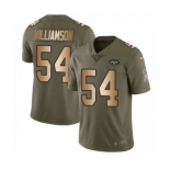 Men's Nike New York Jets #54 Avery Williamson Limited Olive Gold 2017 Salute to Service NFL Jersey