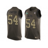 Men's Nike New York Jets #54 Bruce Carter Limited Green Salute to Service Tank Top NFL Jersey