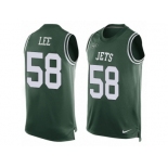 Men's Nike New York Jets #58 Darron Lee Limited Green Player Name & Number Tank Top NFL Jersey