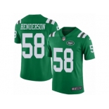 Men's Nike New York Jets #58 Erin Henderson Limited Green Rush NFL Jersey