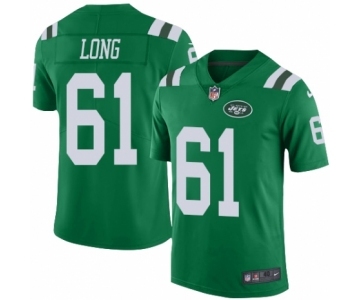 Men's Nike New York Jets #61 Spencer Long Elite Green Rush Vapor Untouchable NFL Jersey