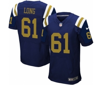 Men's Nike New York Jets #61 Spencer Long Elite Navy Blue Alternate NFL Jersey