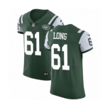 Men's Nike New York Jets #61 Spencer Long Green Team Color Vapor Untouchable Elite Player NFL Jersey