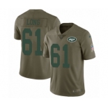 Men's Nike New York Jets #61 Spencer Long Limited Olive 2017 Salute to Service NFL Jersey