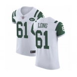 Men's Nike New York Jets #61 Spencer Long White Vapor Untouchable Elite Player NFL Jersey