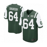 Men's Nike New York Jets #64 Travis Swanson Game Green Team Color NFL Jersey