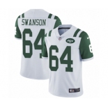 Men's Nike New York Jets #64 Travis Swanson White Vapor Untouchable Limited Player NFL Jersey